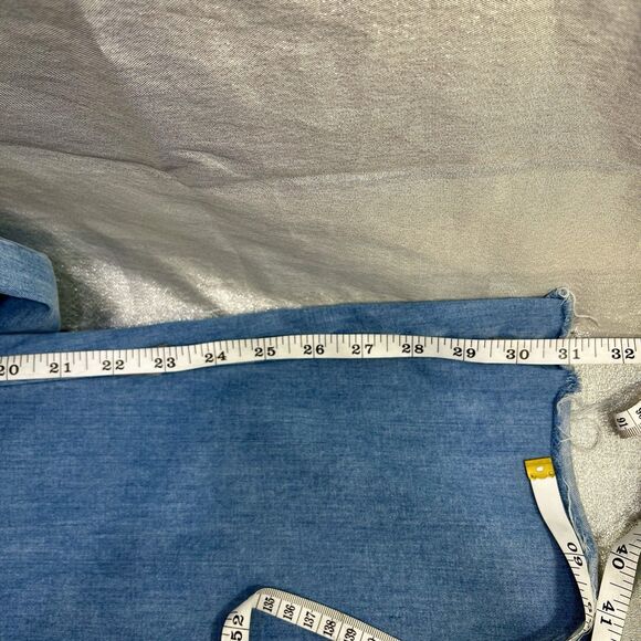 SHAFT Raw Edge Waist Belt With Zip Denim Flared Bell Bottom Italian Size US 6 - Picture 12 of 14